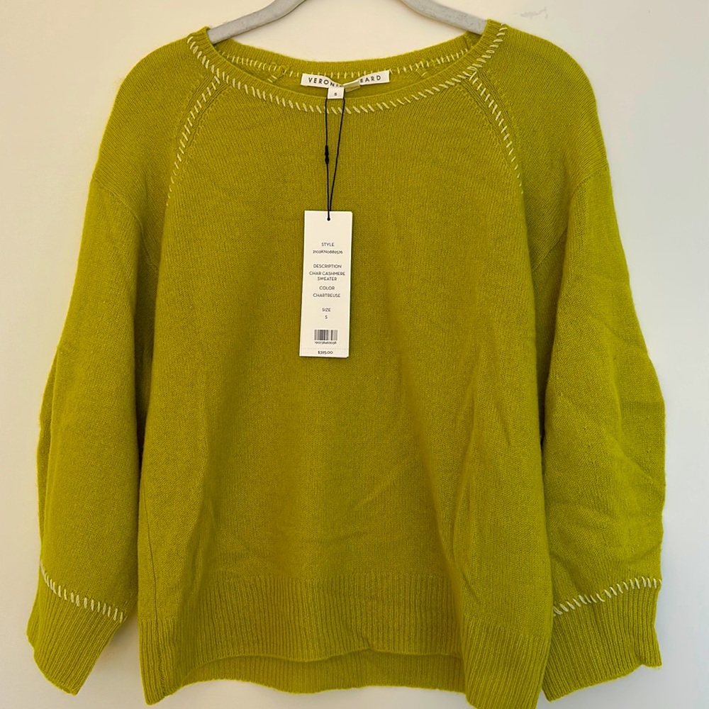 Veronica Beard Cashmere Sweater in Chartreuse